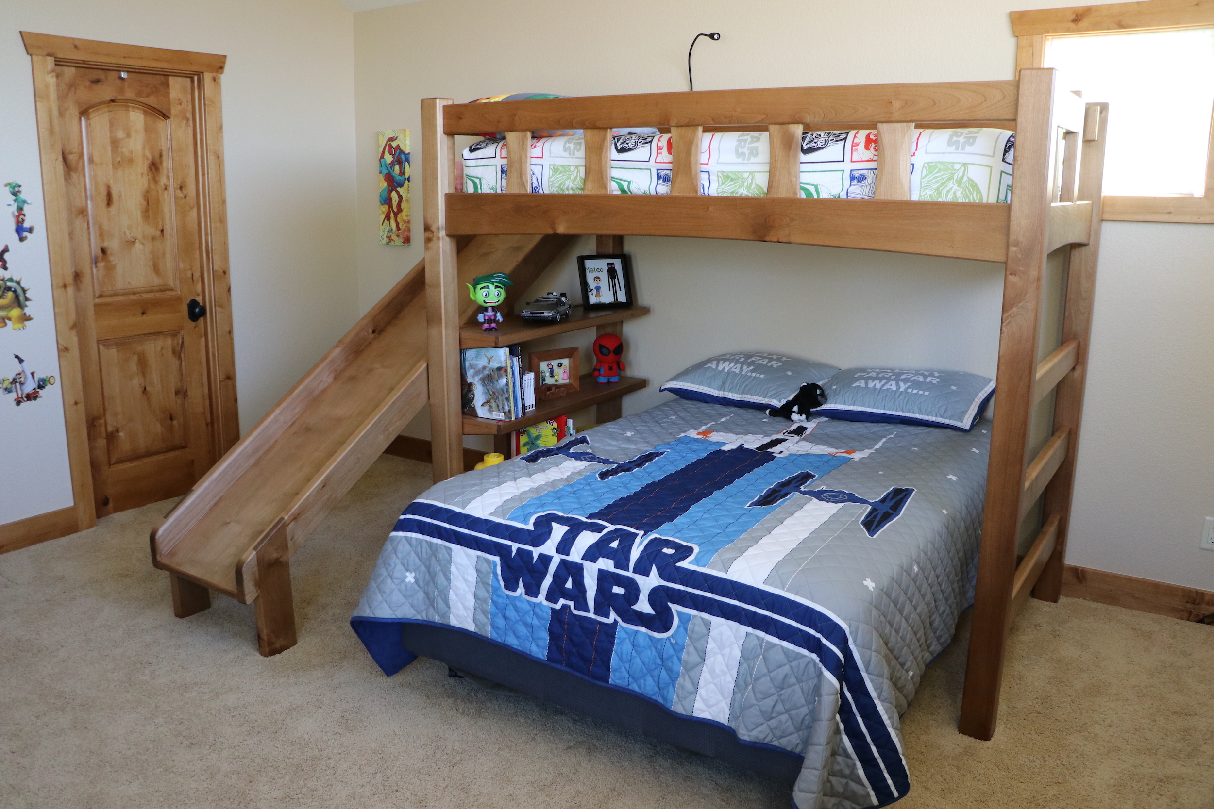 double loft bed with slide