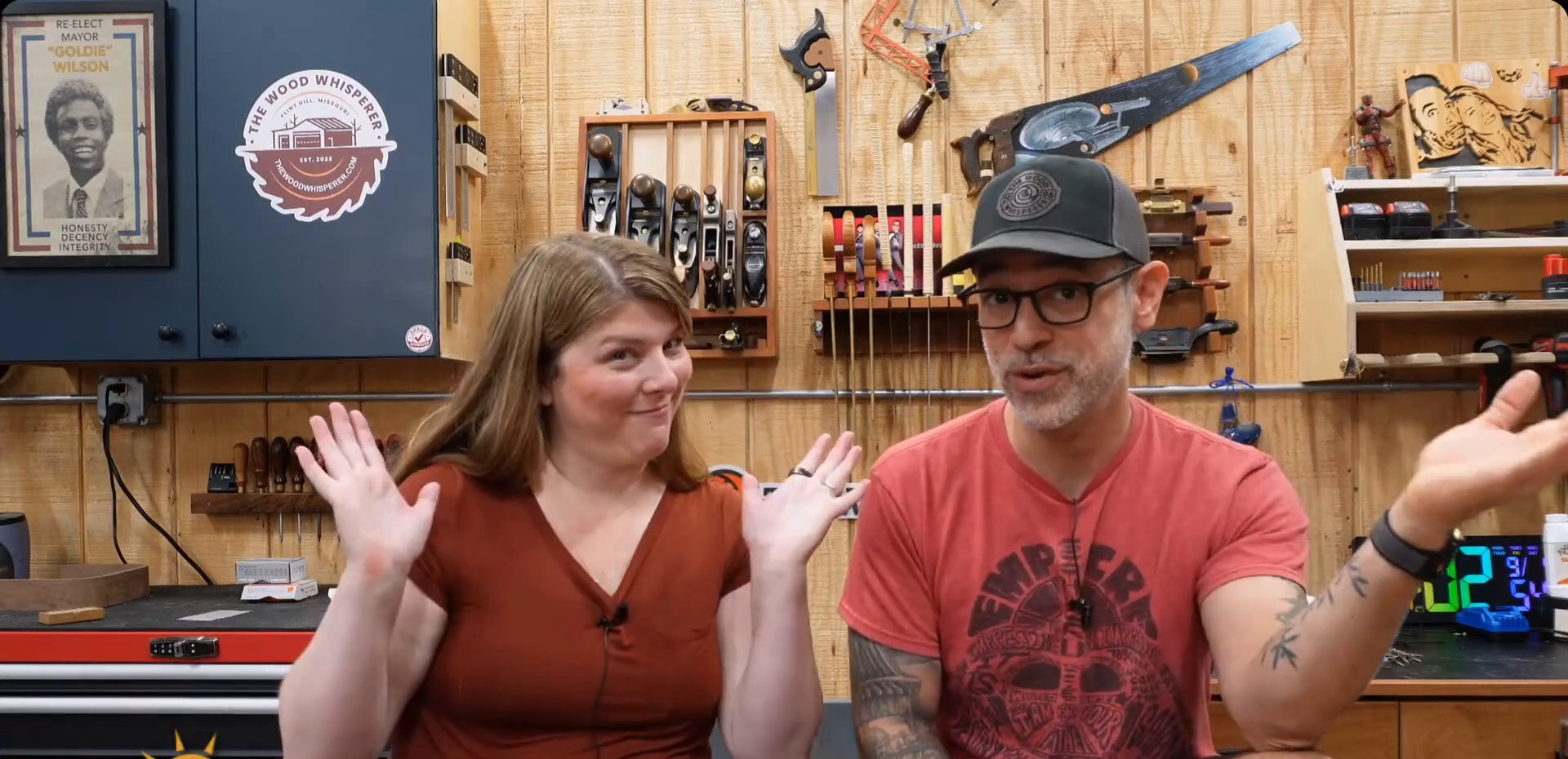 Marc and Nicole on the Woodworking Morning Show