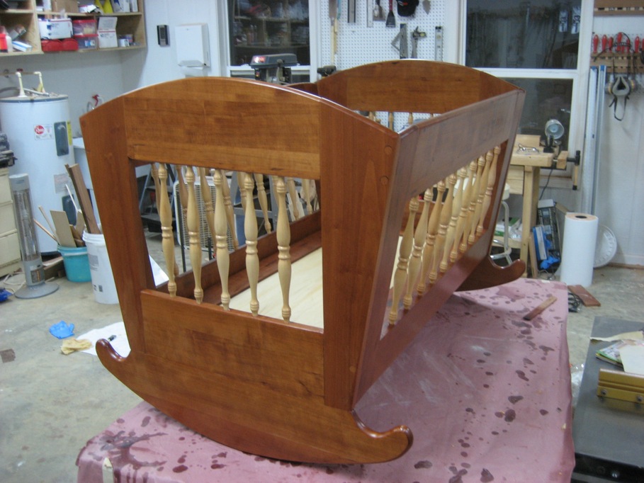 wooden rocking cradle