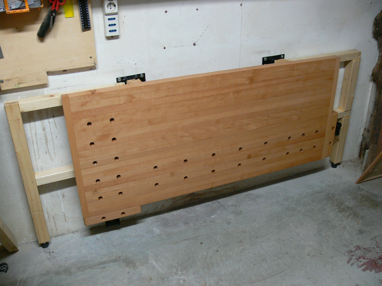 tommy's wall-mounted folding workbench - the wood whisperer